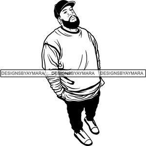 Homem negro barba masculino bonito bigode barbudo chefe homem atraente .SVG .EPS .PNG Jpg vetor clipart cricut silhueta circuito corte corte