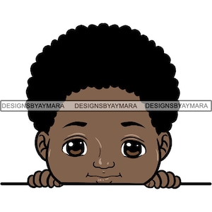 Peek a Boo Veo que bebé Boo niño Afro Puff Nubian lindo niño afroamericano SVG . Eps. CORTE DE corte de silueta de silueta de imágenes prediseñadas de PNG Vector