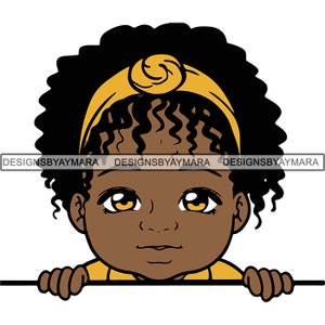 Peek-a-Boo Te veo bebé Boo SVG Capa Chica Afro Puff Nubian lindo niño afroamericano. Jpg. PNG Vector Clipart Corte de Corte de Corte