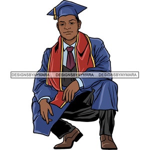 Graduación Hombre Diploma Logro Gown Educación Universidad Ceremonia Estudiante Success Graduate SVG JPG PNG Vector Clipart Cricut Archivos de corte
