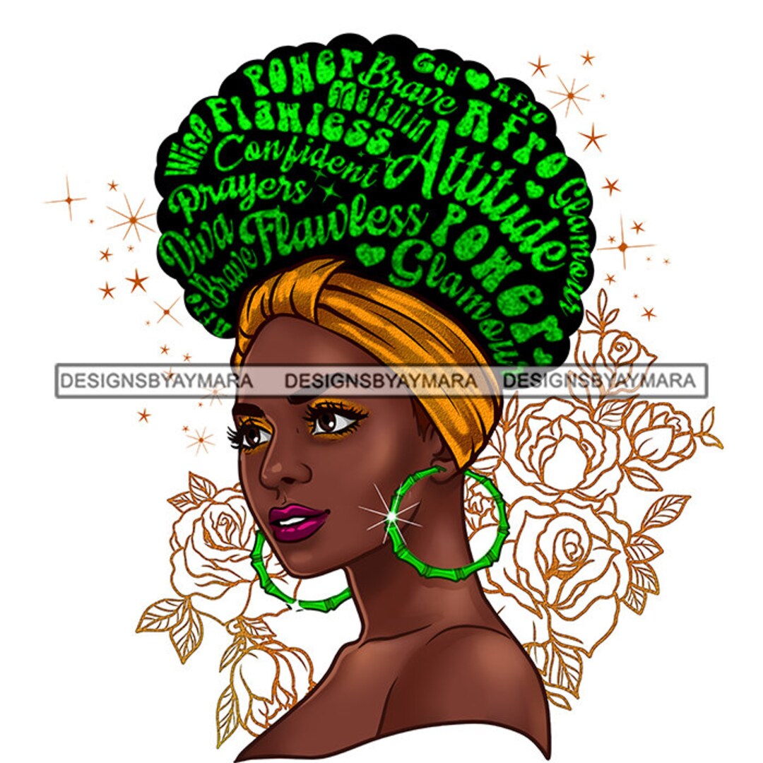 Afro Bun Puff Hairstyle Flawless Power Hair Quotes African - Etsy