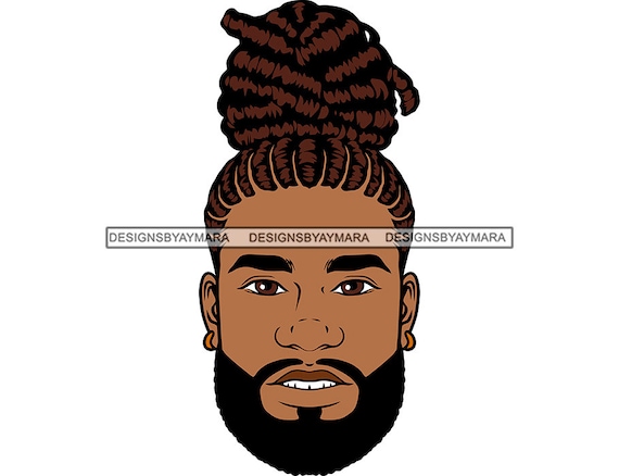Afro-Américain Homme Visage Portrait Dreadlocks Locs Cheveux Barbe