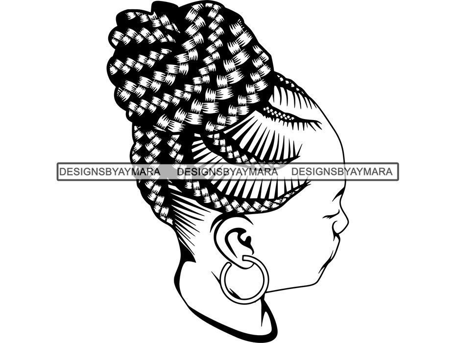 Black Woman SVG Braids Locs Dreads Hairstyle Beauty Salon Logo Classy ...