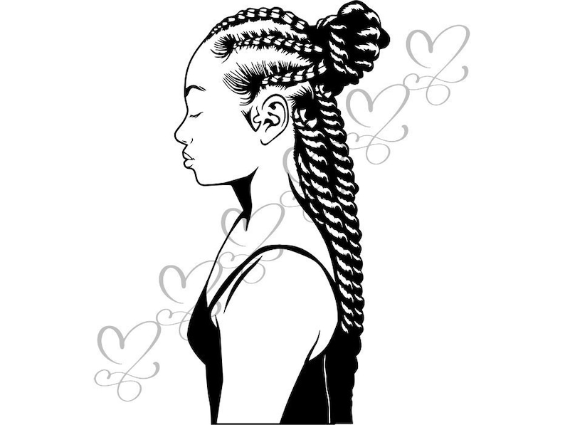 Black Woman SVG Braids Dreads Hairstyle Beauty Salon Logo | Etsy
