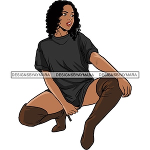 Fashion Afro Woman SVG Queen Model Melanin Diva Classy Lady Glamour Female Goddess Nubian JPG PNG Vector Clipart Cricut Circuit Cut Cutting
