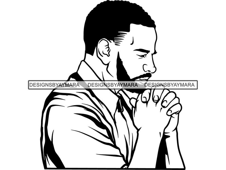 Download Black Man Praying SVG God Quotes Respect Faith Spiritual ...