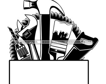 Craftsman Handyman Tool Kit Set Business Logo Mechanic Toolbox Screwdriver Hads Tools Wrench PNG SVG JPG Clipart Vector Cricut Cut Files