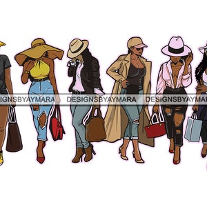 シスターズ 6 姉妹 アフロ メラニン 女性 一緒に 黒人女性 ヌビアン アフリカ系アメリカ人 ヌビアン JPG PNG デザイン クリップアート クリカット シルエット カッティング
