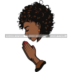 Afro Lola Praying Black Woman Church Lady Begging Pray Prayers God Lord Faith Religion SVG JPG.PNG Vector Clipart Cricut Circuit Cut Cutting