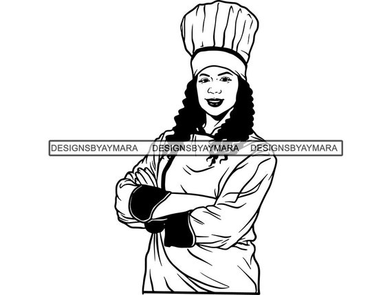 Download Afro Woman Chef Svg Cut Files For Silouette And Cricut Etsy