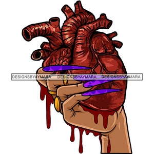 Female Hands Carrying Human Broken Heart Bleeding Blood Dripping Agony Despair Emotional Heartbreak SVG PNG JPG Print Cutting Vector Designs