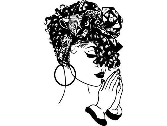 Download Black Woman Praying God Quotes Turban Head Wrap Lady ...