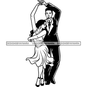 Afro Paar Dancing Swing Stepper Dancer Step Dancing Chicago Style Dancer Steppers Urban Ballroom SVG PNG JPG Print Cutting Vector Designs