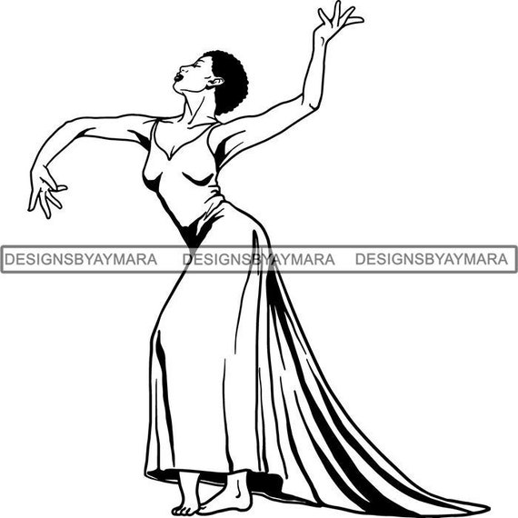 Melanin Girl Magic Graphics Afro African American clip art Download Black Ballerina Clipart png