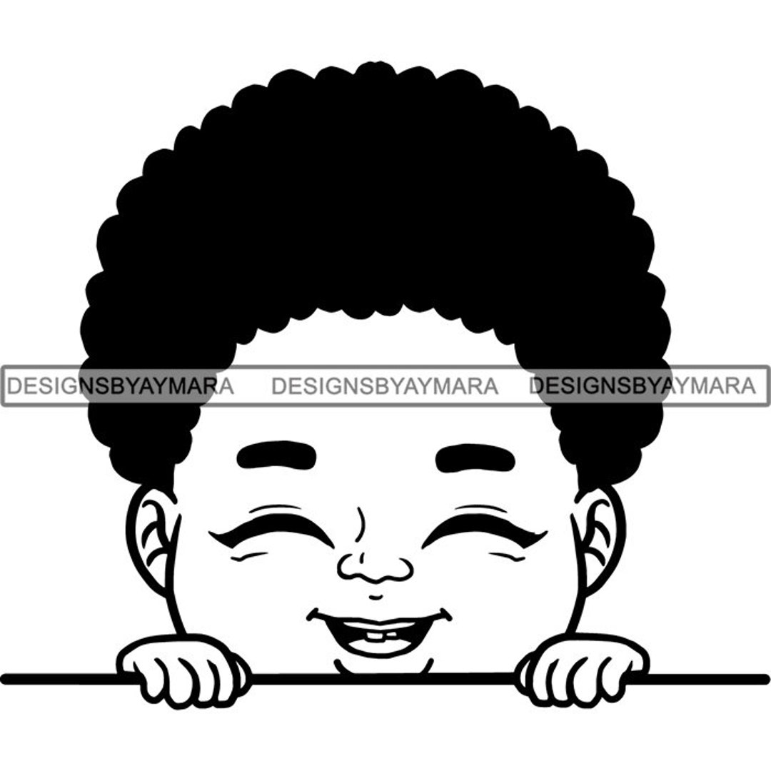 Peek a Boo I See You Baby Boo Girl Afro Puff Nubian Cute Little Kid ...