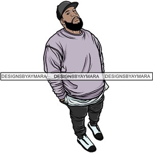 Homem negro barba masculino bonito bigode barbudo homem atraente .SVG .EPS .PNG Jpg vetor clipart não para corte