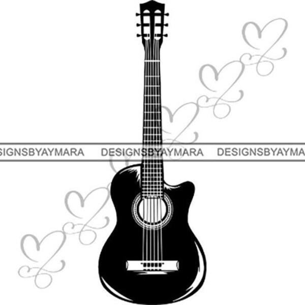 Electric Guitar Stratocaster Musical Instrument Acoustic Guitar Music Amplifier .SVG .EPS .PNG Vector Clipart Digital Circuit Cut Cutting