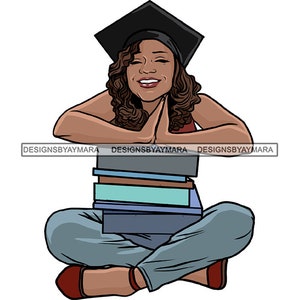 Graduierung Frau Cap Diplom Leistung Bildung College Zeremonie Student Erfolg Absolvent SVG JPG PNG Vector Clipart Cricut Schneiden Dateien