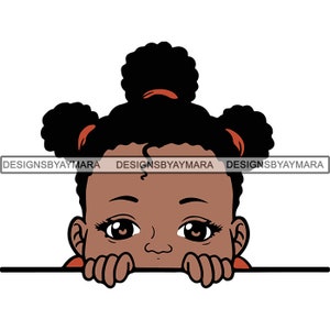 Peek-a-Boo Te veo bebé Boo SVG Capa Chica Afro Puff Nubian lindo niño afroamericano. Jpg. PNG Vector Clipart Corte de Corte de Corte