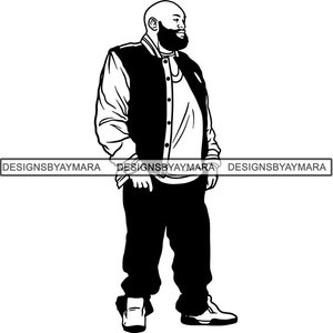 Homem negro barba masculino bonito bigode barbudo chefe homem atraente .SVG .EPS .PNG Jpg vetor clipart cricut silhueta circuito corte corte