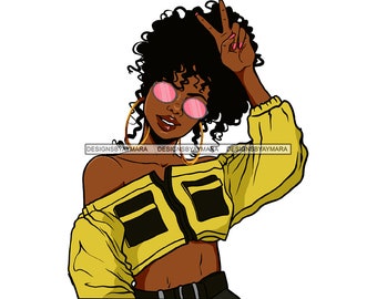 Afro Black Woman Hipster Urban Girl Swag Hip Hop Bamboo - Etsy Afro Black Woman Hipster Urban Girl Swag Hip Hop Bamboo - Etsy