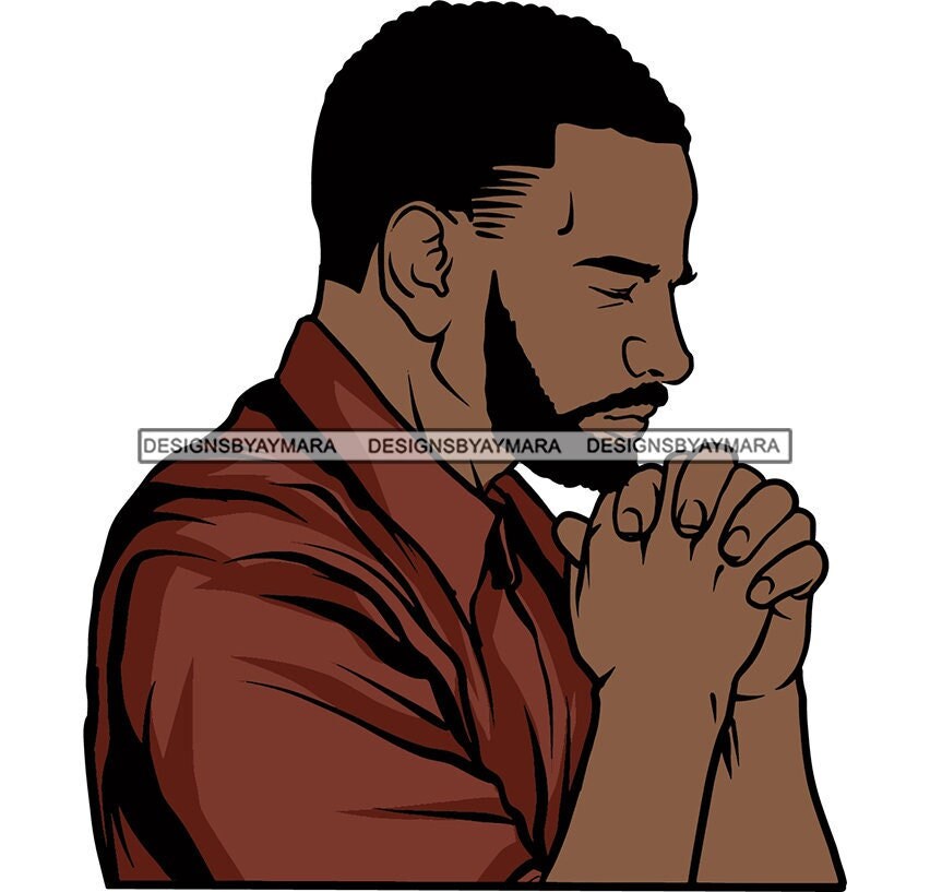 Black Man Praying Asking God Bible Grace Catholicism | Etsy