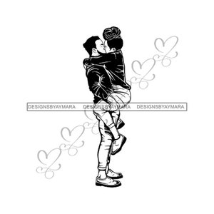 Casal negro relacionamento objetivo etnia africana amor real felicidade jovem adulto SVG EPS PNG JPg clipart vetorial Cricut Circuit Cut Cutting