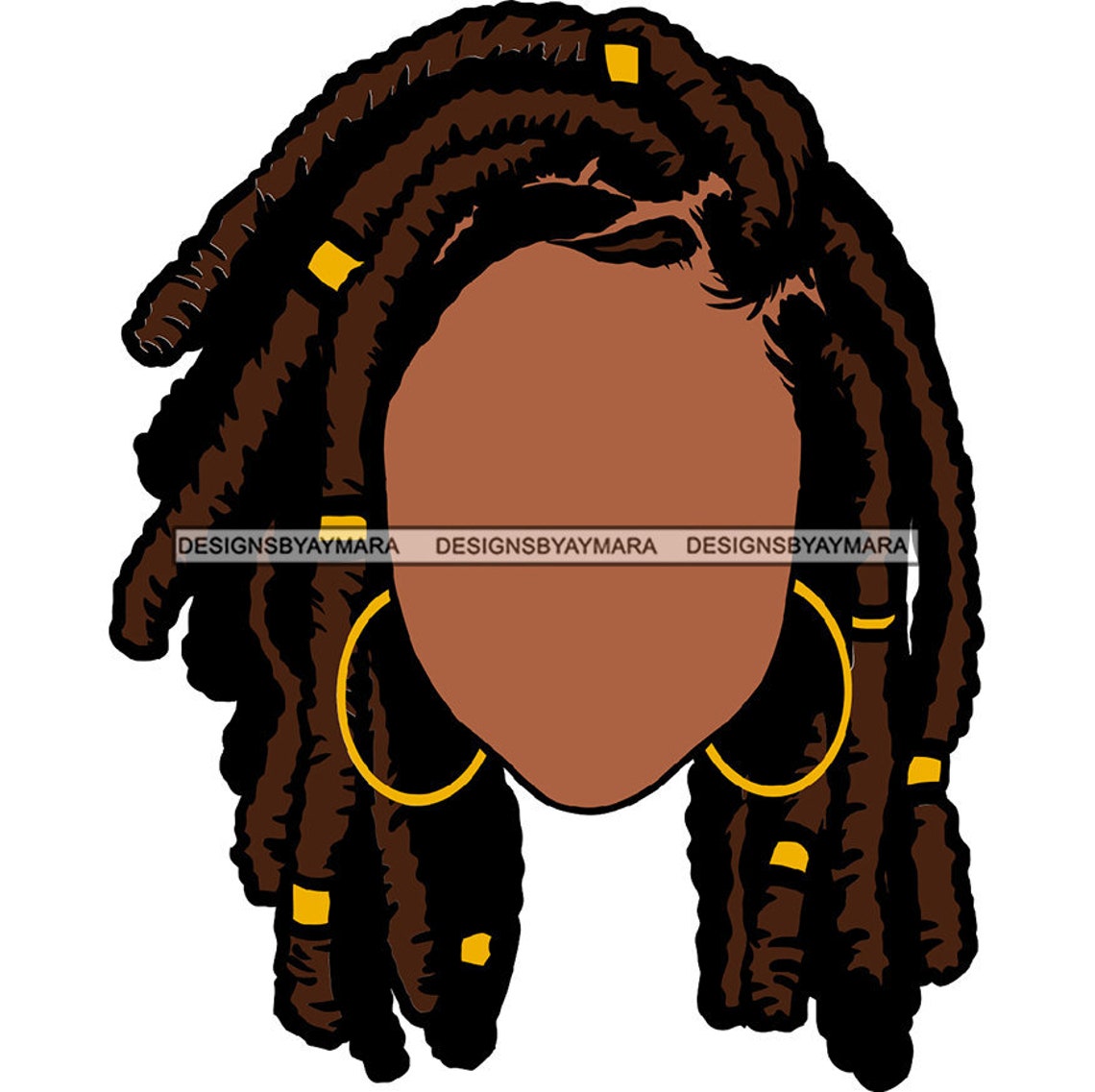Afro Woman SVG Dreadlocks Hairstyle Salon Faceless Nubian | Etsy
