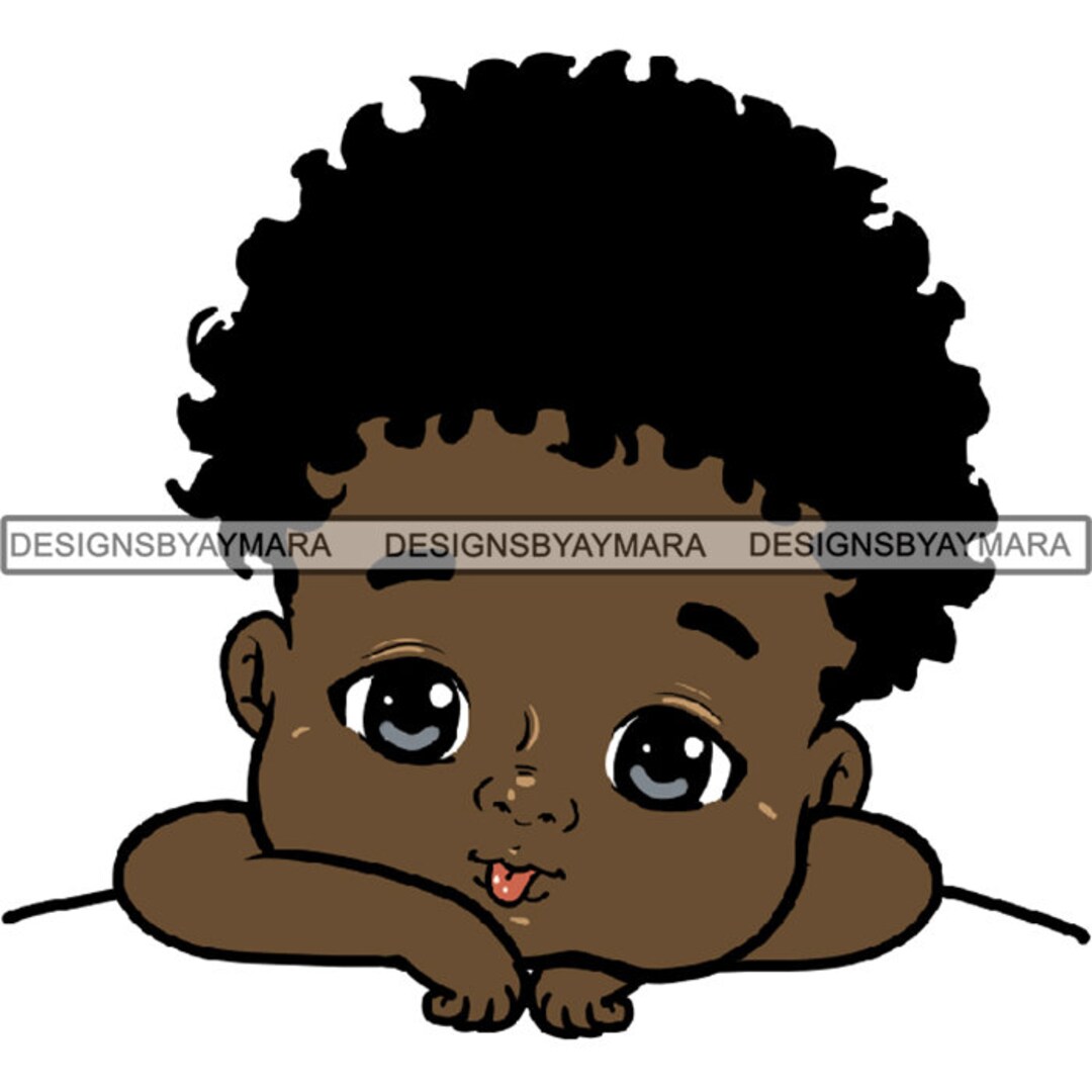 Peek a Boo I See You Baby Boo Girl Afro Puff Nubian Cute Little Kid ...