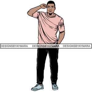 Homem negro barba masculino bonito bigode barbudo homem atraente .SVG .EPS .PNG Jpg vetor clipart não para corte