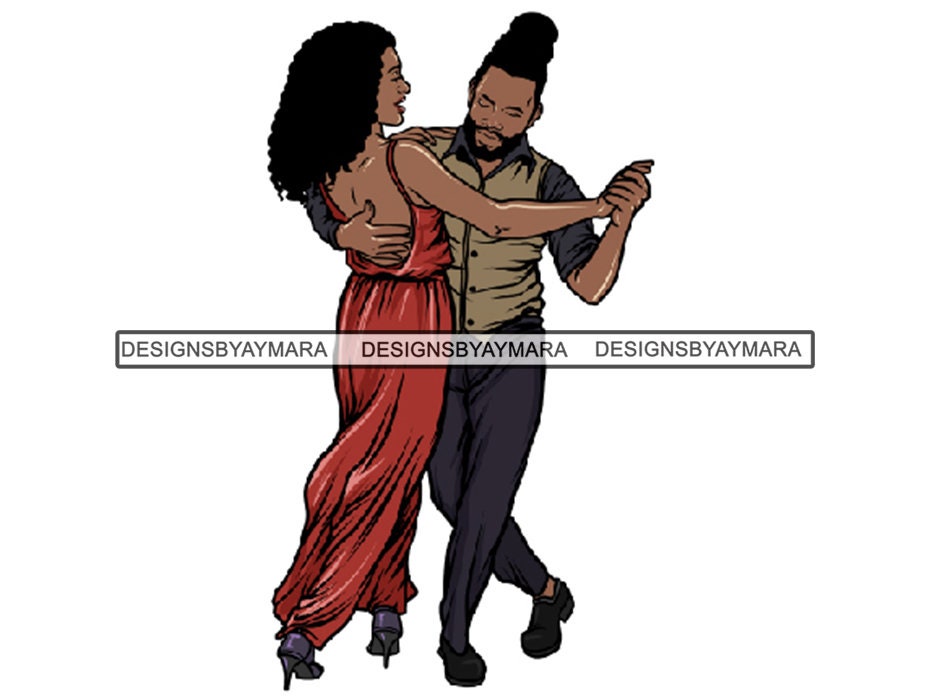 Stepper Dancer Stepping Chicago Style African American Couple Dancing Dance Step Love .SVG .EPS .PNG Vector Clipart Not For Cutting