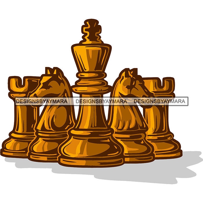 Chess Pieces Strategy Battle Competition Board Game B/W SVG JPG PNG Ve –  DesignsByAymara