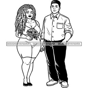 Beautiful Couple Plus Size Thick Woman Man Relationship Goals True Love Soulmates Heterosexual SVG PNG Artwork Sublimation Cut Designs Print