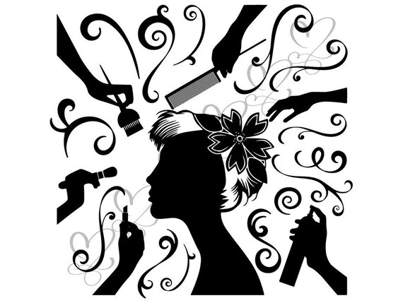 Hair Style Salon Beauty Make Up Comb Hairdresser Female Etsy