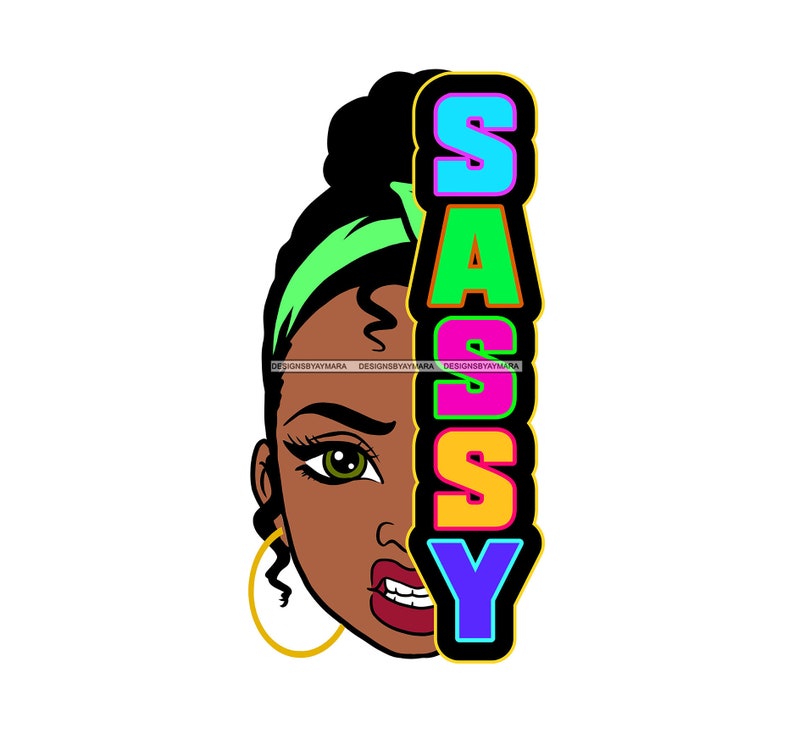 Afro Sassy Woman SVG Melanin Popping Half Face Quotes Africa Nubian Ebony Black Girl Magic Jpg PNG Vector Clipart Cricut Silhouette Cutting image 1