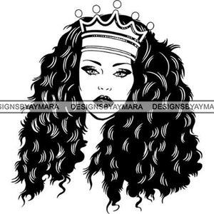 Queen Woman Crown Mix Ethnic Classy Pretty Lady Nubian Diva Quotes .SVG .EPS .PNG Jpg Vector Clipart Cricut Silhouette Circuit Cut Cutting