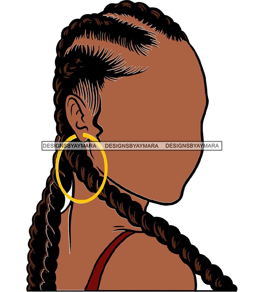 女性の髪 SVG 三つ編み ヘアスタイル サロン 顔なし ヌビア人