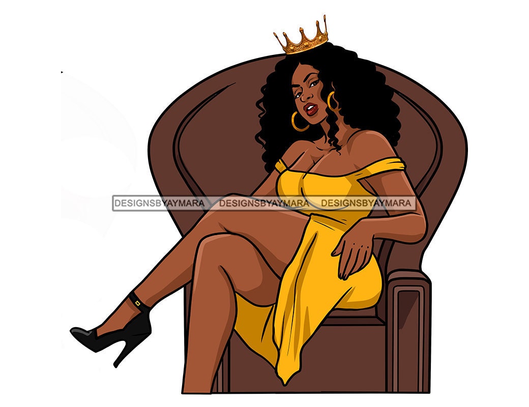 Afro Woman Sexy Morena Queen Throne Power Crown Melanin Diva - Etsy