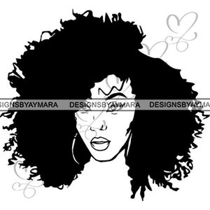 Black Woman .SVG Diva Classy Lady Nubian Queen Afro Hairstyle African American JPG PNG Vector Clipart Cricut Silhouette Circuit Cut Cutting