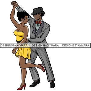 Stepper danser Stepping Chicago stijl Afrikaans-Amerikaanse paar dansende dans stap liefde. Svg. Eps. PNG Vector Clipart niet voor het snijden