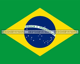 Brazil Flag Country National Nation Symbol National Freedom Map   .SVG .EPS .PNG Vector Space Clipart  Cricut Silhouette Circuit Cut Cutting