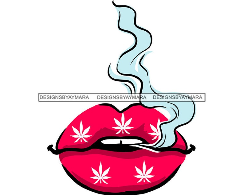 Download Sexy Lips Smoking Blunt Joint Weed Pot Leaf Stoned High ...