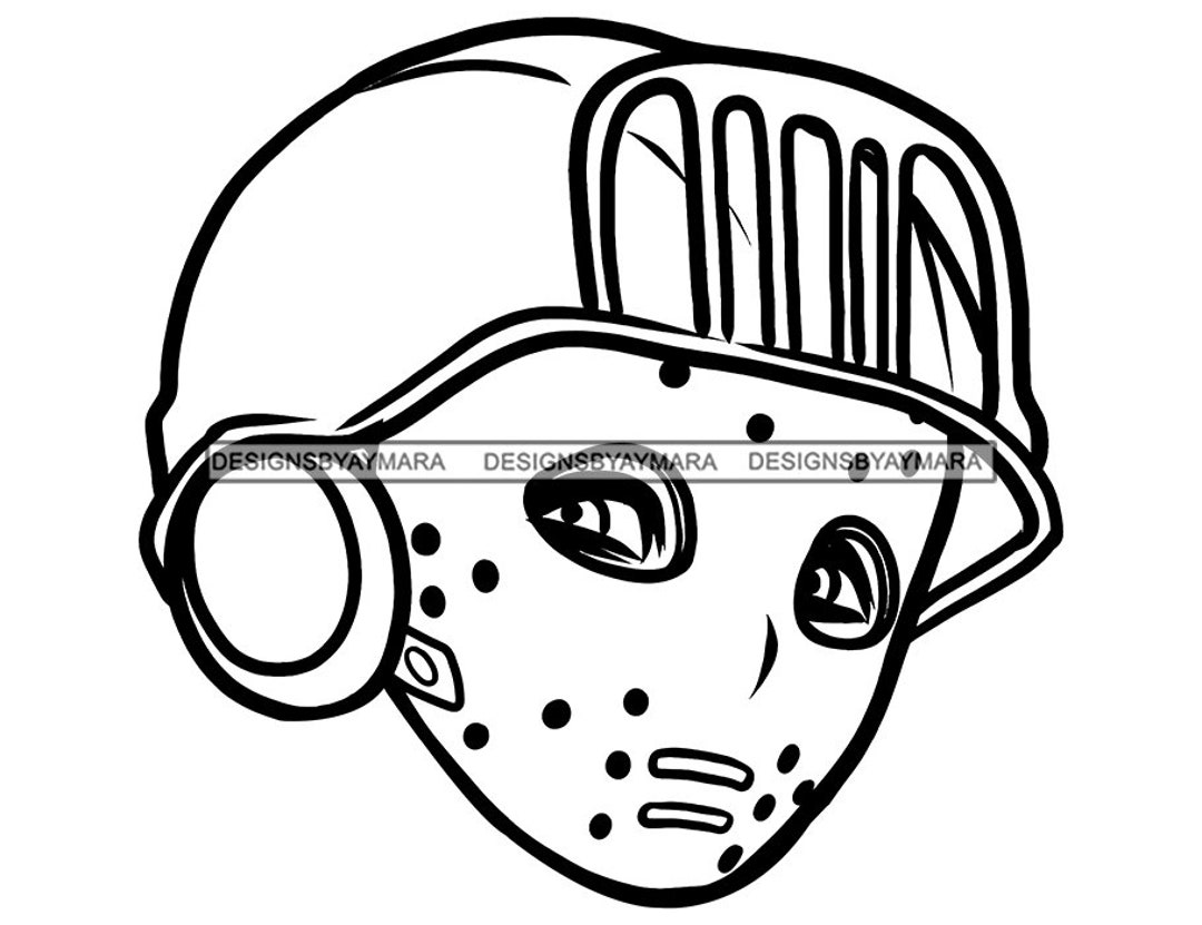 Creepy Evil Boy Wearing Hockey Mask Scary Horror Spooky Masquerade