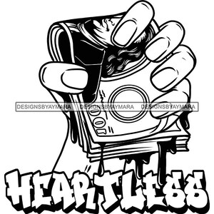 Heartless Male Hands Money Stack Dollar Cash Franklin Hustler Hustle Dripping Blood Money Grind SVG PNG JPG Print Cut Cutting Vector Designs
