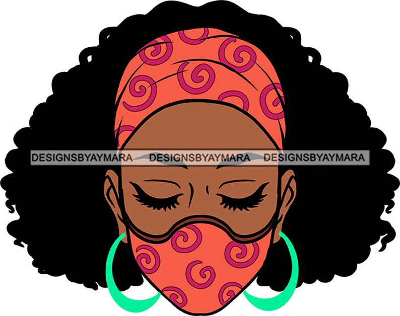 Download Bundle 10 Afro Woman SVG Wearing Face Mask Hipster Girl ...