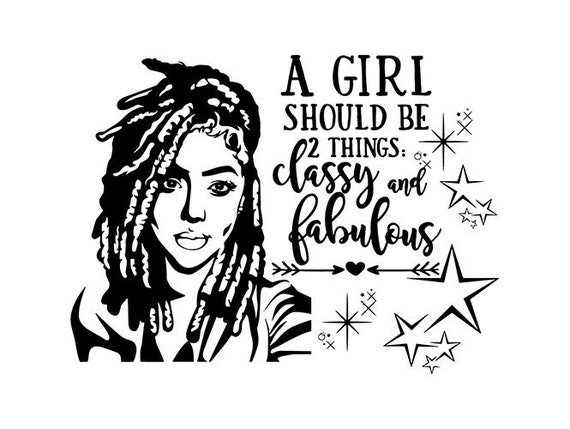 Black Woman Dreads Hairstyle Diva Quotes African American Nubian Queen Svg Eps Png Vector Clip Art Digital Download Circuit Cut Cutting