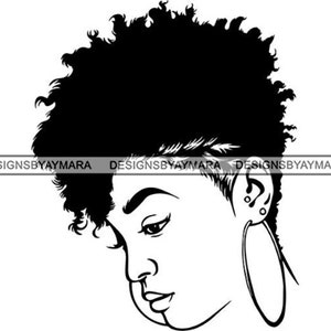 Black Woman Diva Classy Lady Nubian Queen Mohawk Hairstyle African .SVG .JPG.PNG Vector Clipart Cricut Silhouette Circuit Cut Cutting