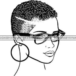 Black Woman Natural Hair African American Lady Nubian Queen Diva  .SVG .EPS .PNG Jpg Vector Clipart Cricut Silhouette Circuit Cut Cutting