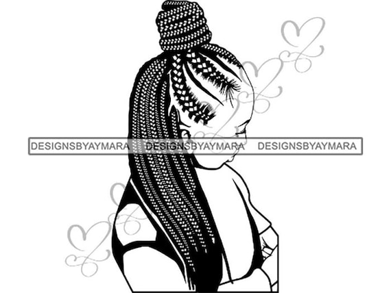 Download Black Woman Svg Braids Dreads Hairstyle Beauty Salon Logo Etsy