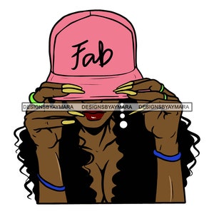 Melanin Girl Gangster Street Girl Funky Young Woman Face Urban Swag Hip Hop SVG JPG PNG Vector Clipart Cricut Silhouette Circuit Cut Cutting